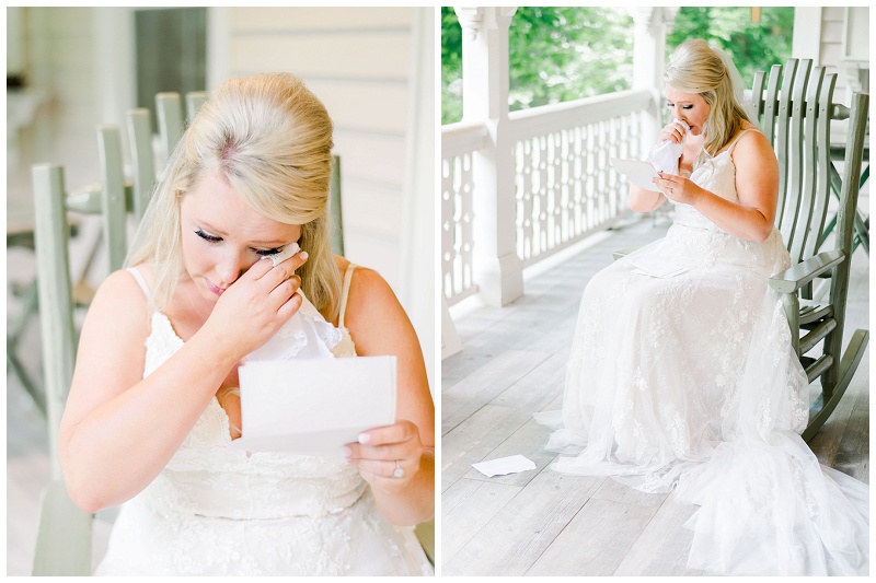 bride emotional reading grooms letter