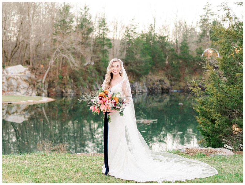 bride portrait waterfall backdrop Tennessee bride portrait waterfall backdrop Tennessee