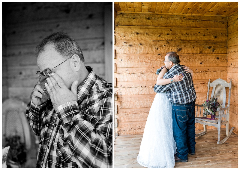 wedding morning first look with Dad Marion Virginia