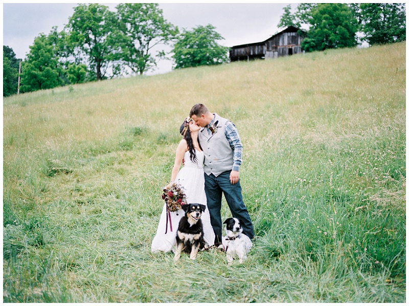 bride and groom portraits Virginia mountains