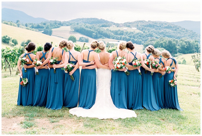 group bridesmaids photos vineyard setting TN