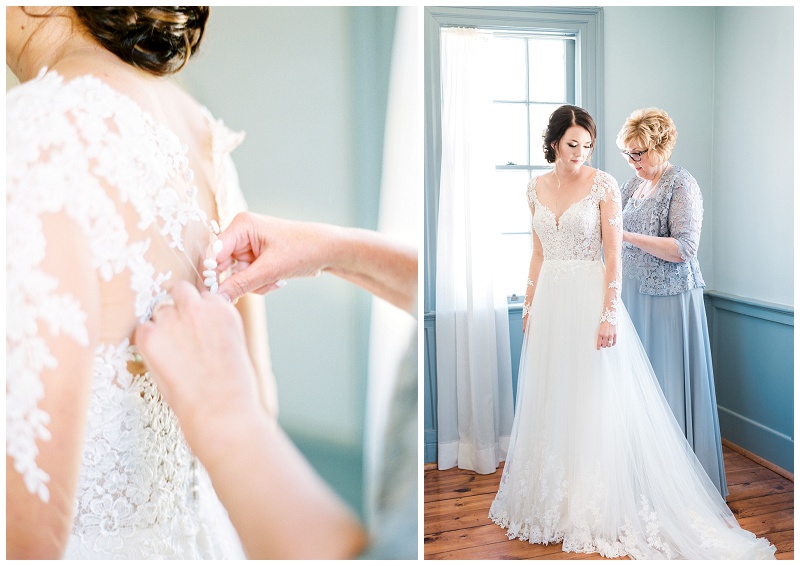 bride getting ready vineyard wedding NC