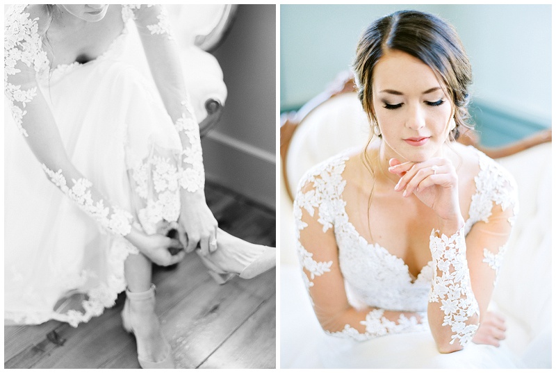 getting ready photos vineyard wedding NC