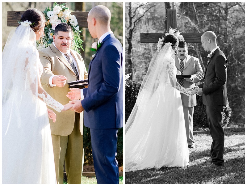 romantic wedding ceremony vineyard NC