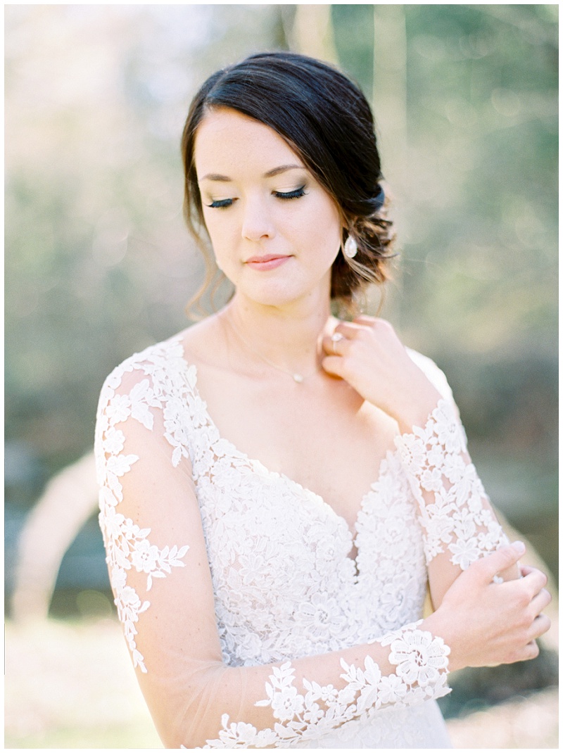 romantic bridal portraits vineyard wedding NC