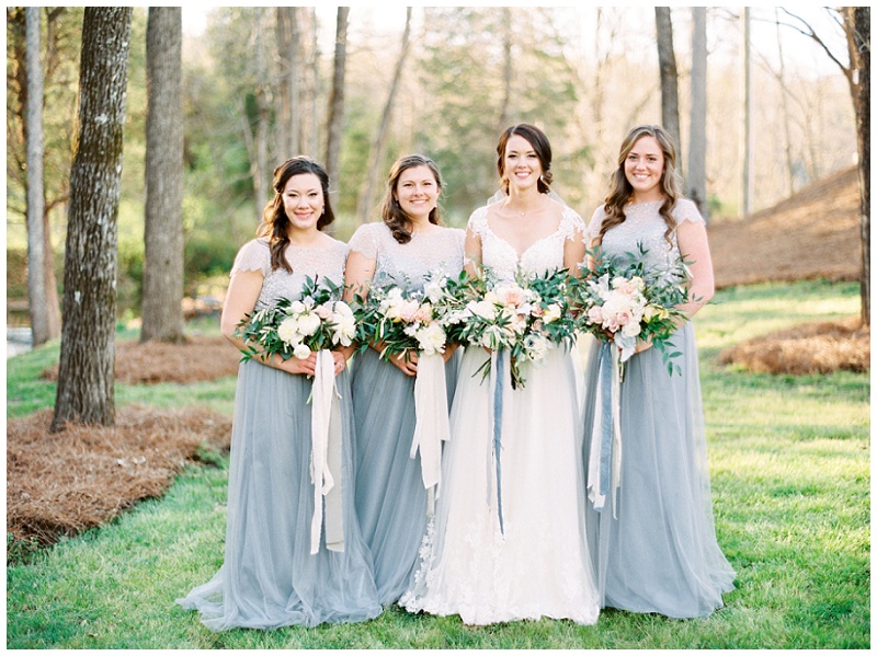 bridal party bridesmaids vineyard NC