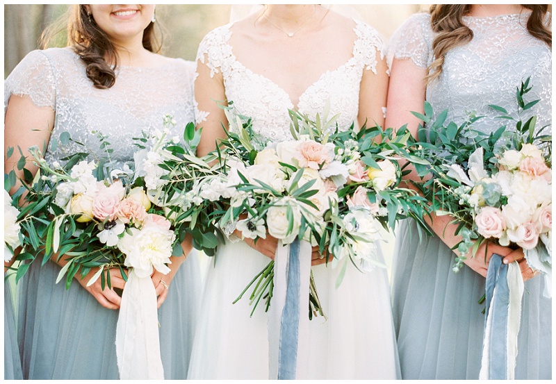 wedding party posing natural light NC