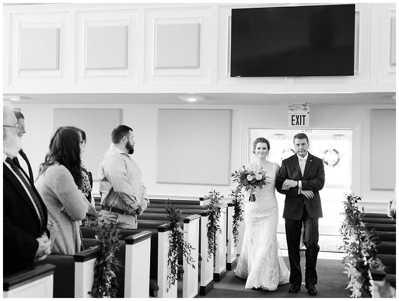 bride walking down aisle church VA