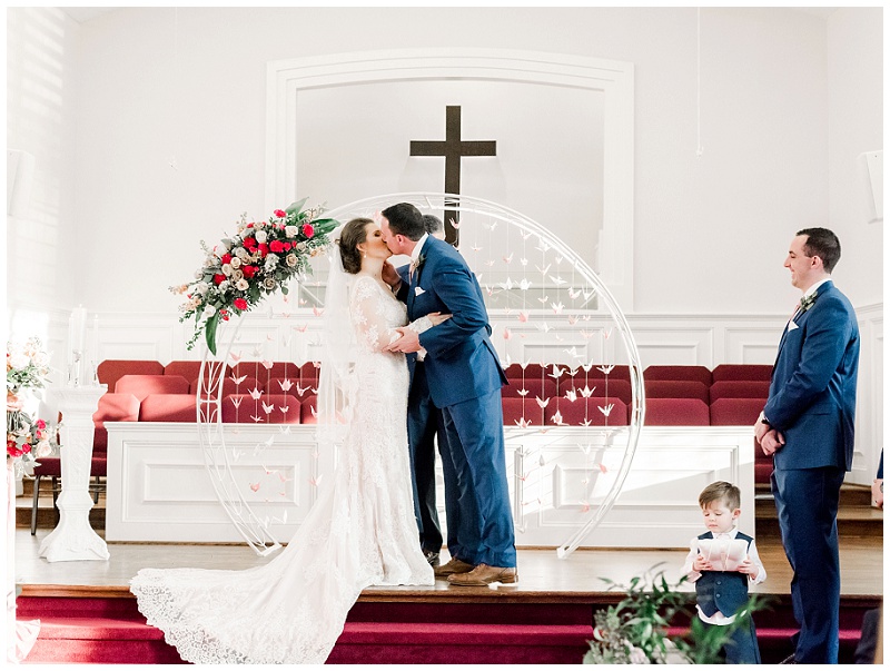 couple exchanging vows church TN