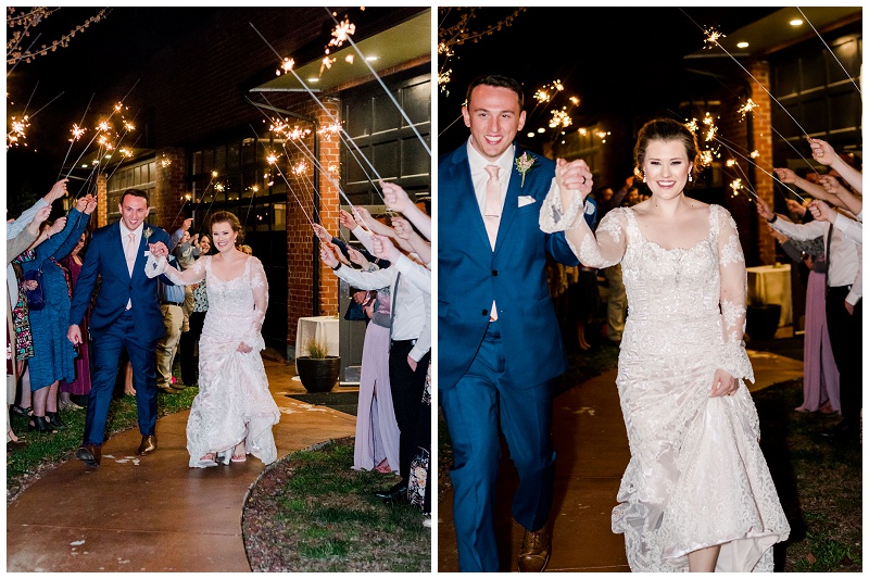 classic reception couple sparkler exit in East Tennessee