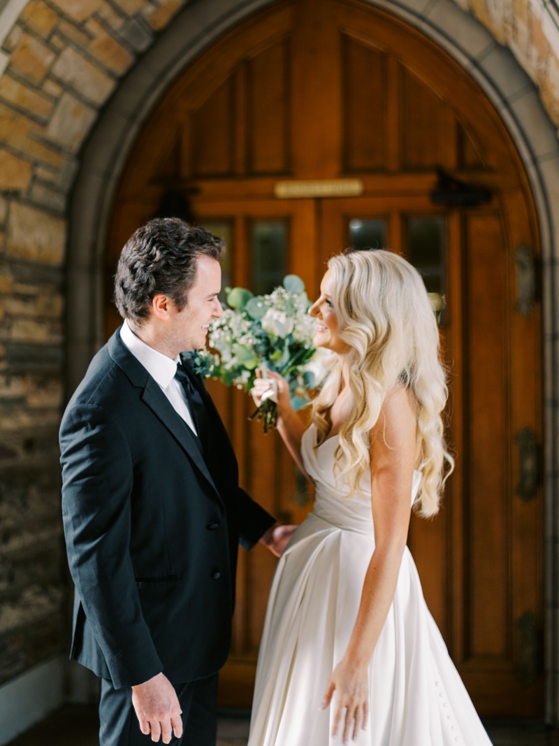 romantic couple first look photos Scarritt Bennett Nashville
