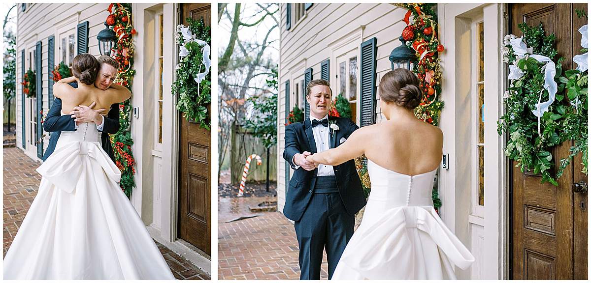 romantic couple first look portraits The Lyric Oxford