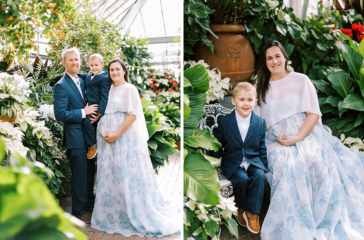 Professional maternity photography featuring the grand Biltmore Estate landscape.