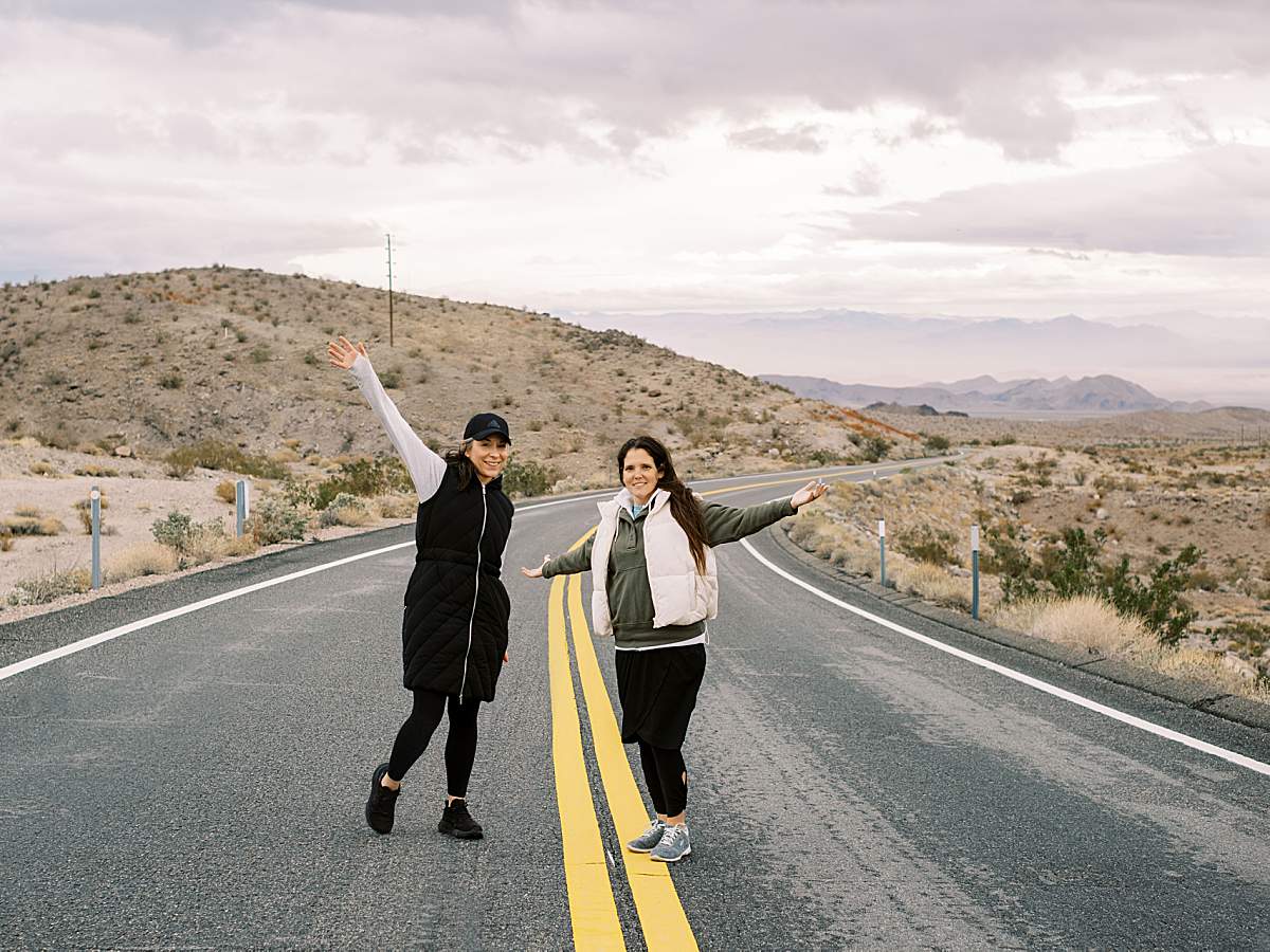 Abundantlea modest activewear for women Apparel founder Michelle standing on a road during a work trip