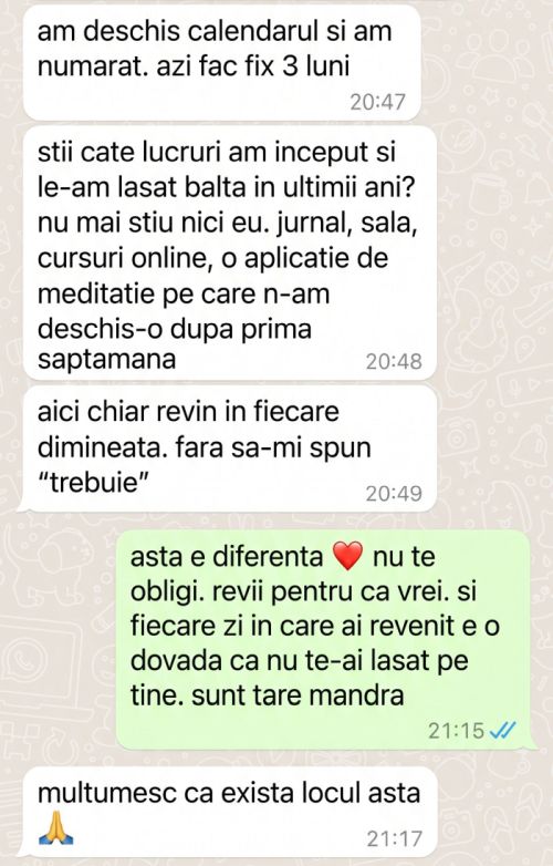 Testimonial WhatsApp — soțul a observat schimbarea