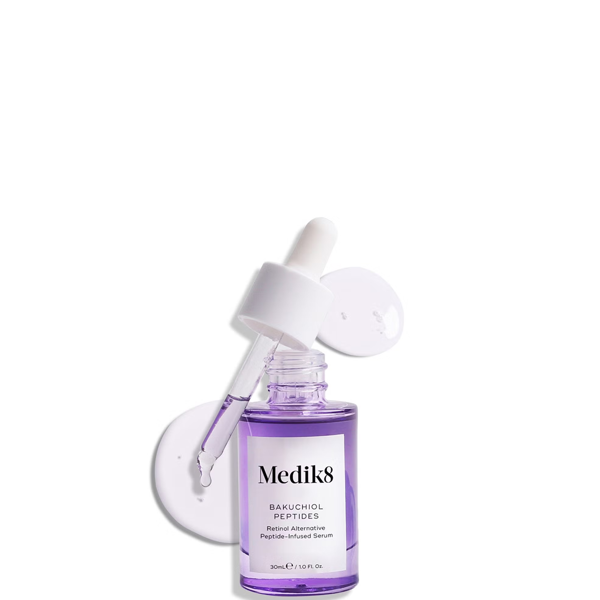 Medik8 Bakuchiol Peptides key actives — bakuchiol, brightening peptide precursors, cica, inka omega oil