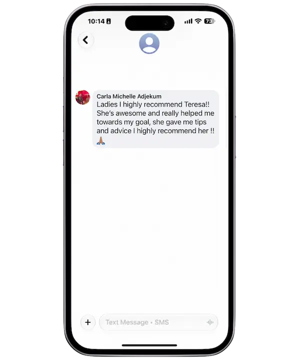 Recommendation from Carla Michelle Adjekum for Teresa's goal-oriented tips and advice