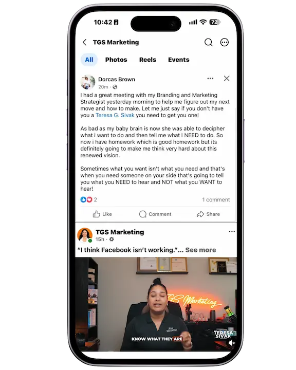 Review from Dorcas Brown recommending Teresa G. Sivak for strategic business direction