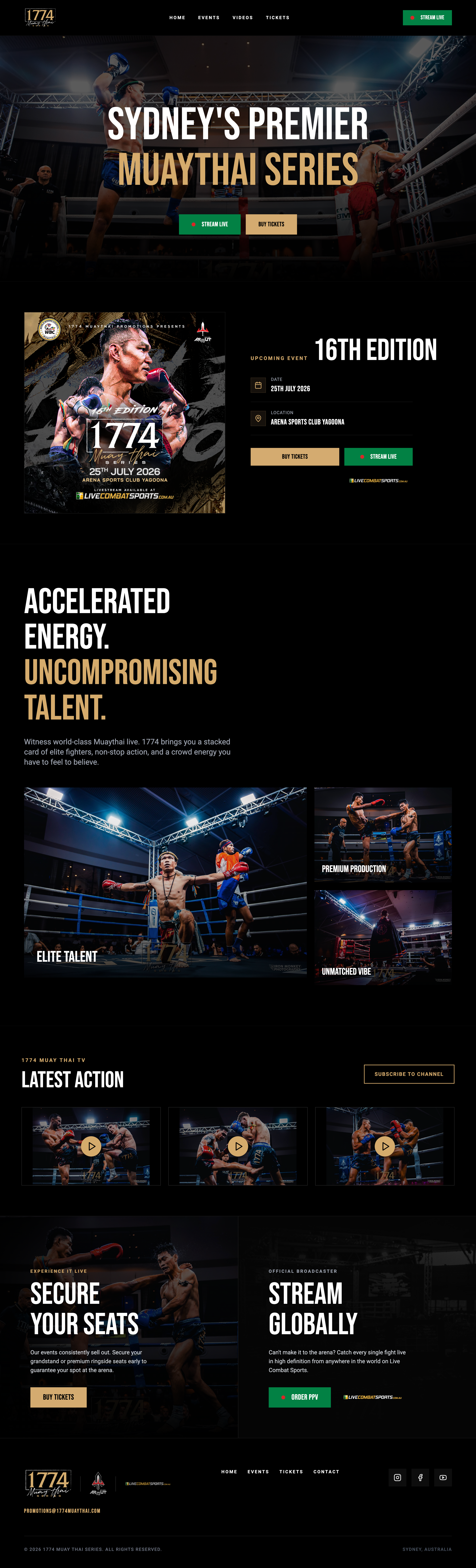 Muay Thai Gym Website 03 website built by Combat Success Systems