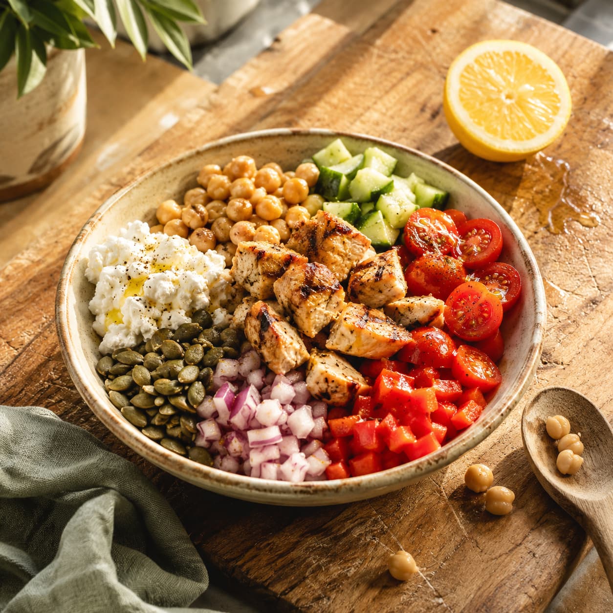 Mediterranean Chicken Crunch Bowl