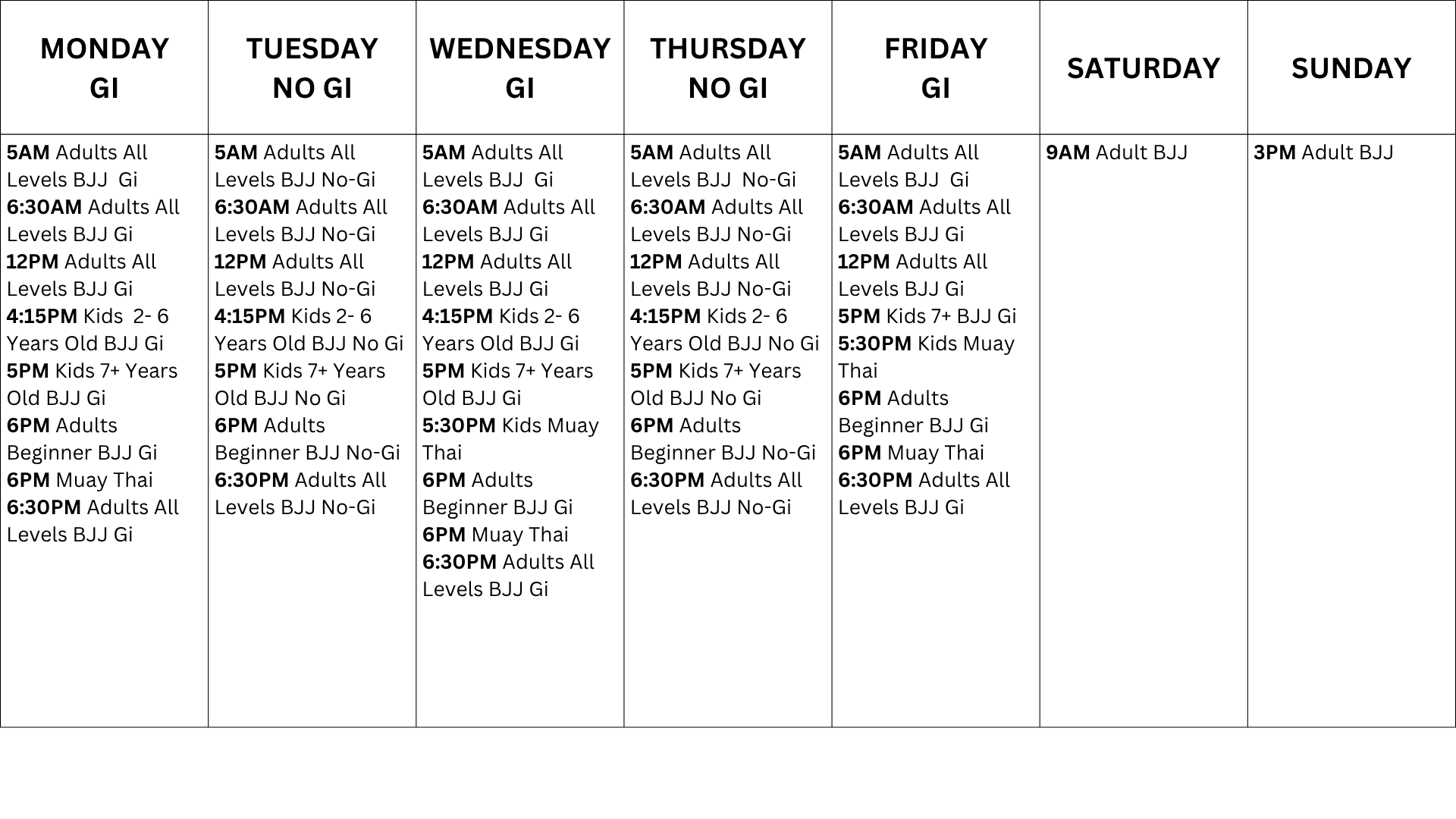 gracie-jiu-jitsu-class-schedule