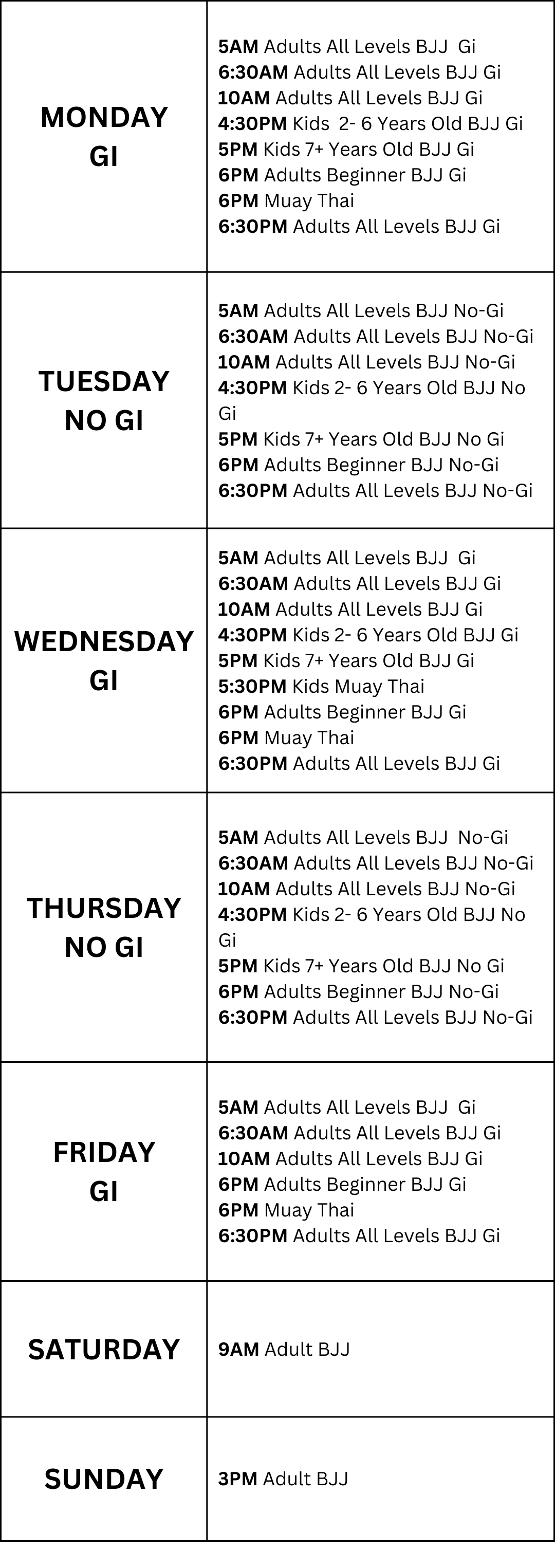 mobile full schedule
