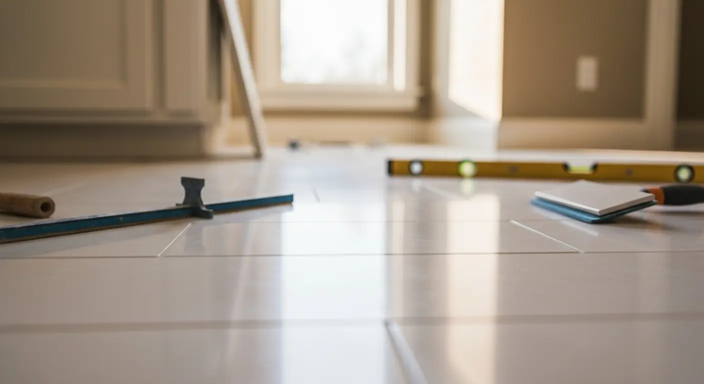 Bathroom flooring installation