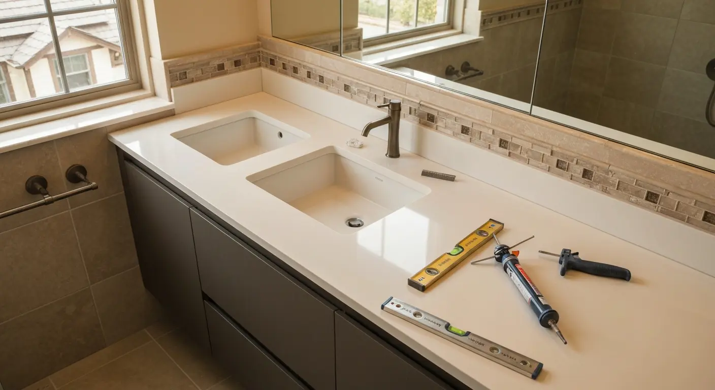 Vanity and countertop installation