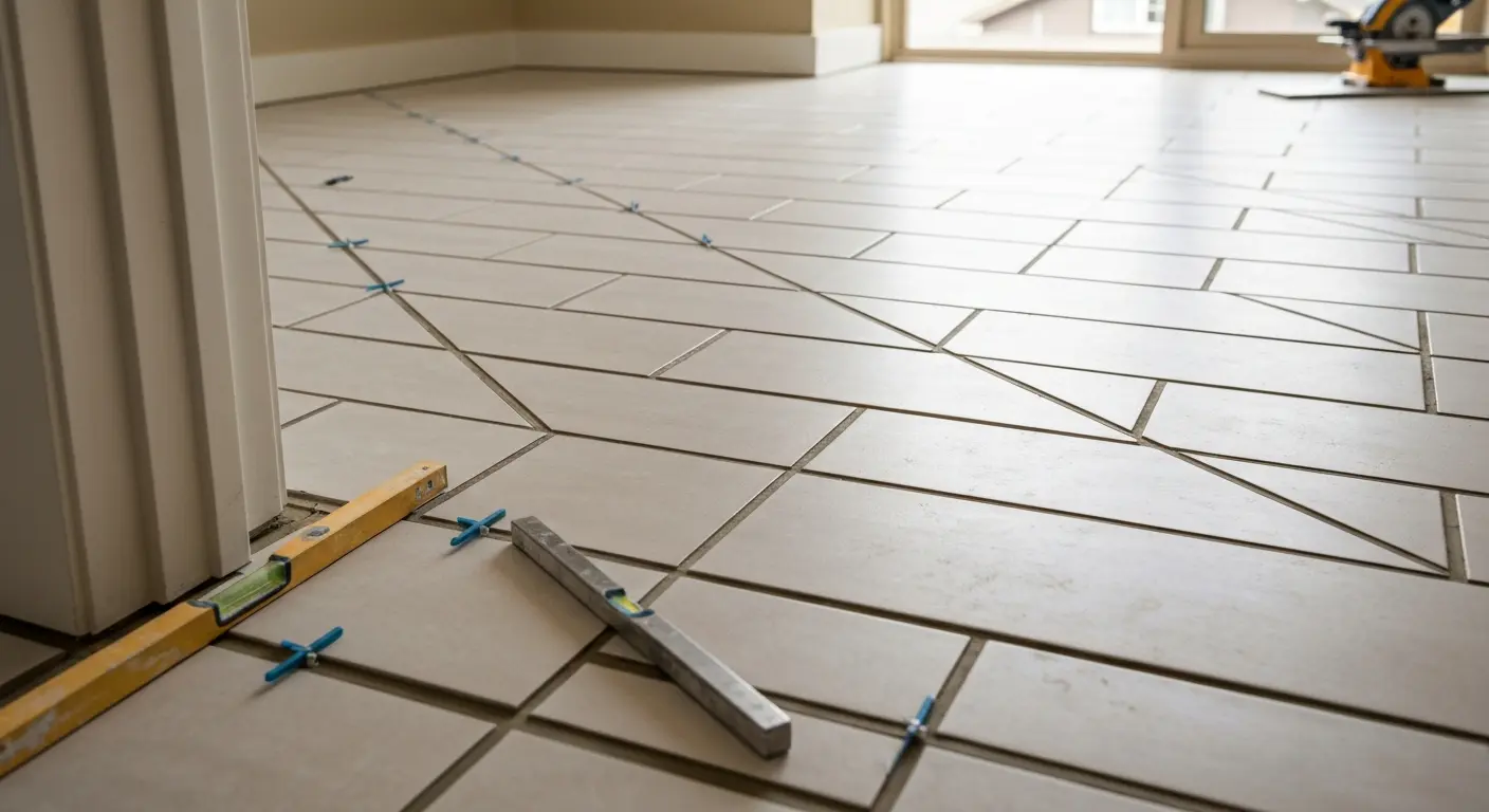 Bathroom floor tile installation