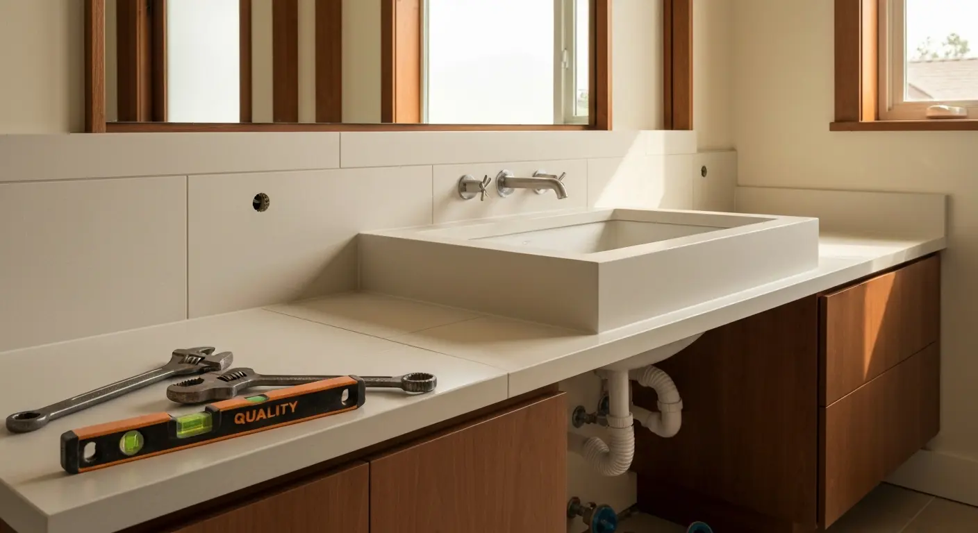 Bathroom vanity installation
