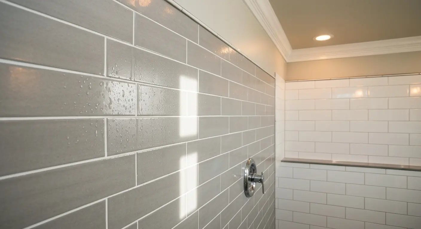 Tile shower installation detail