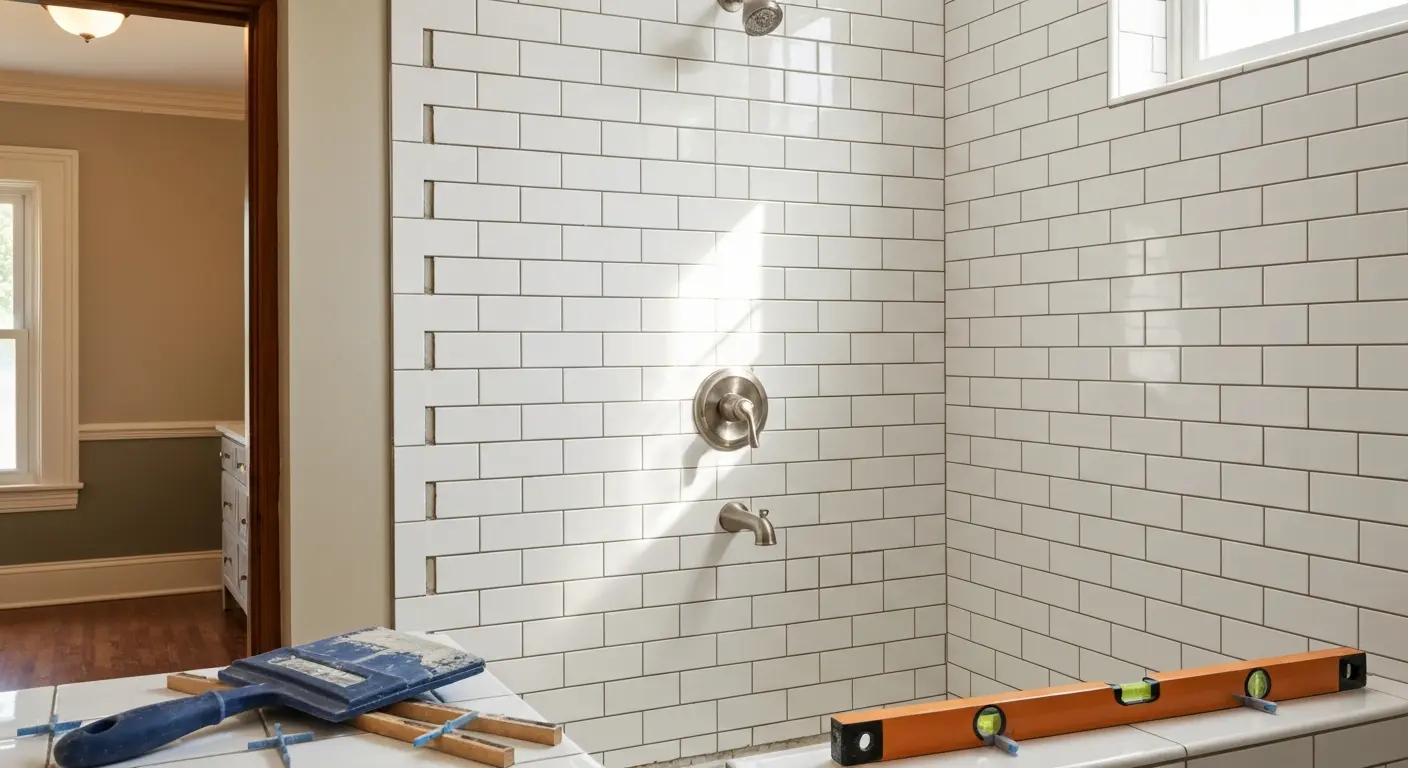 Tile shower installation