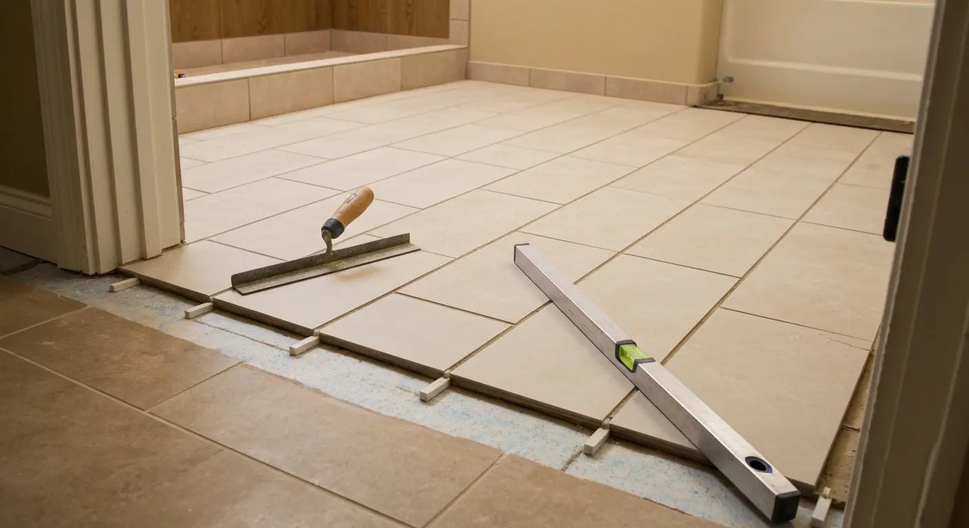 Bathroom floor installation
