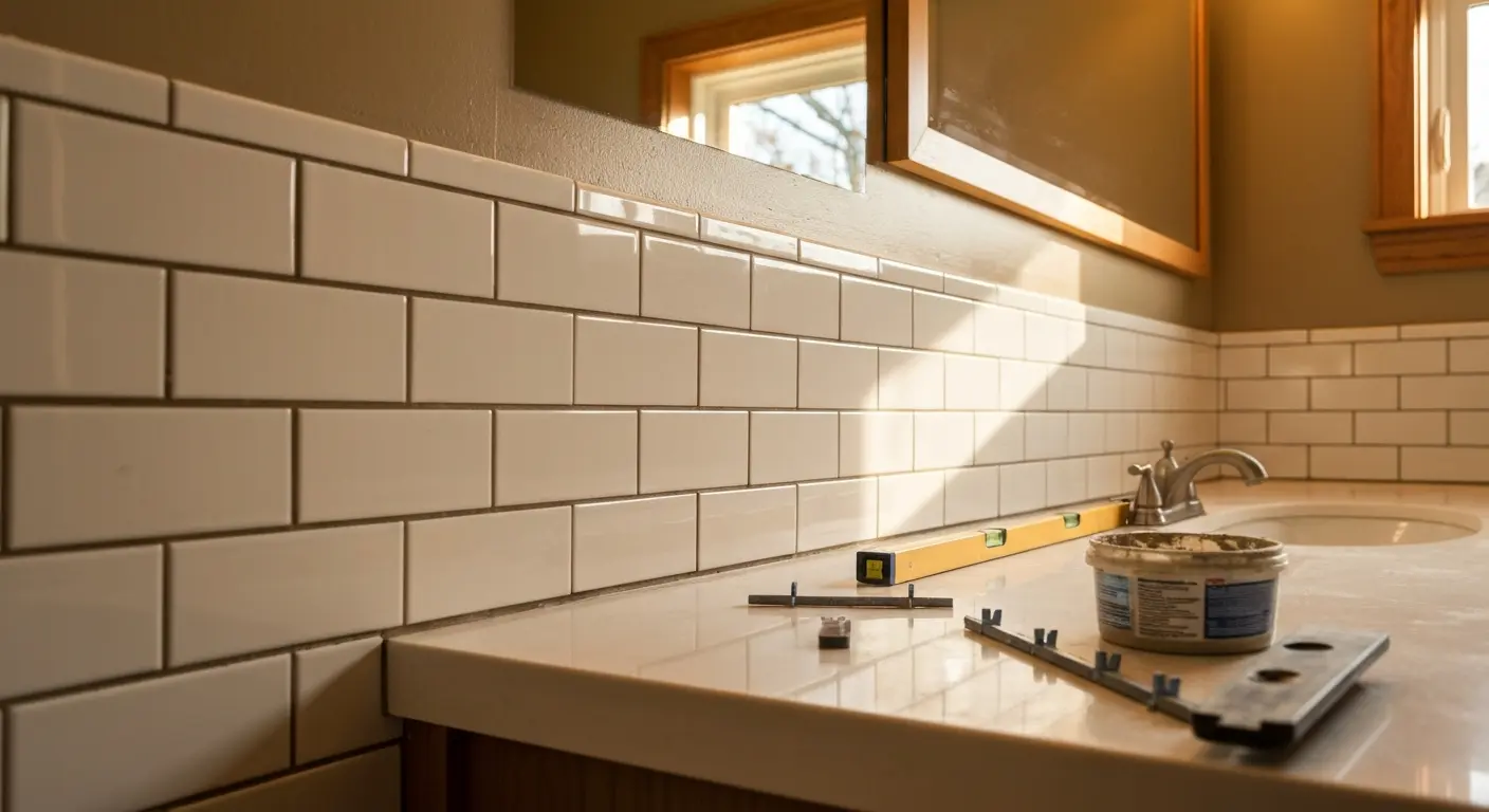 Bathroom vanity backsplash tile