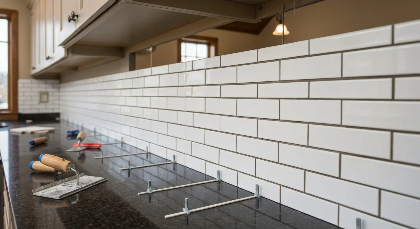 Kitchen backsplash tile installation