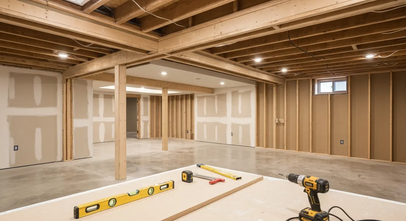 Finished basement space