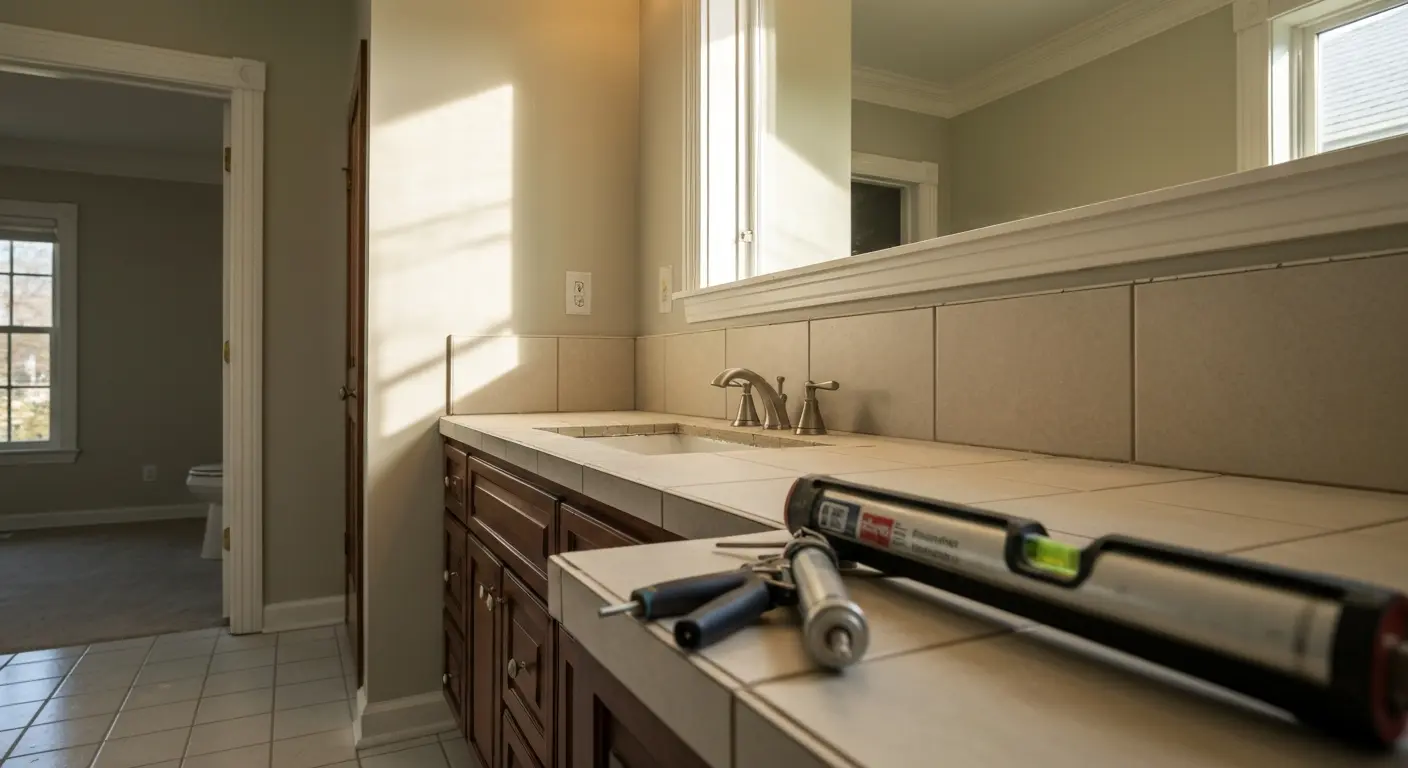 Bathroom vanity installation