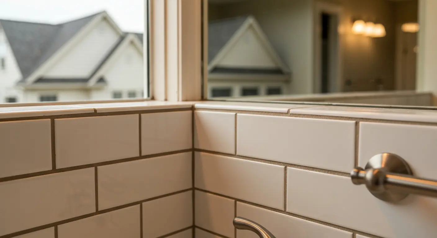 Tile bathroom countertop