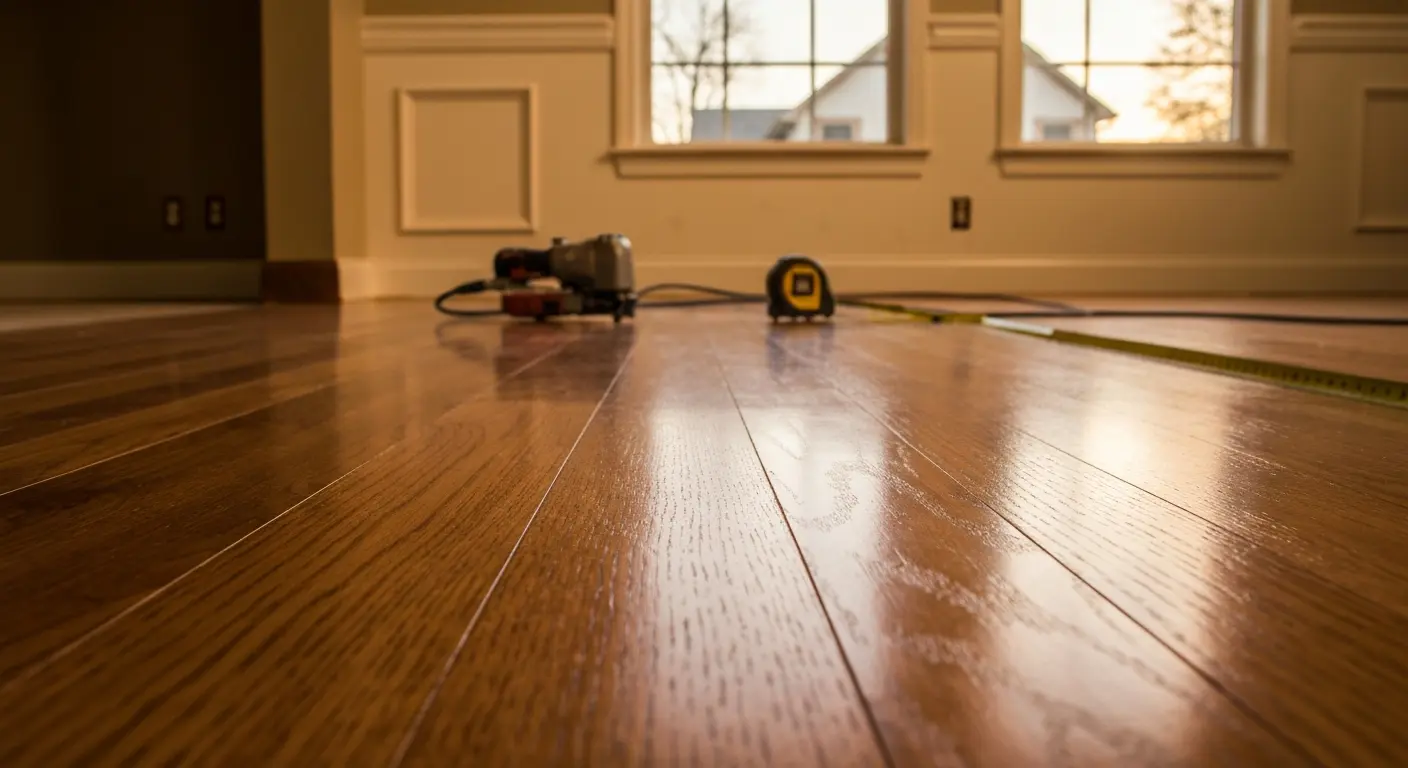 Hardwood flooring installation project