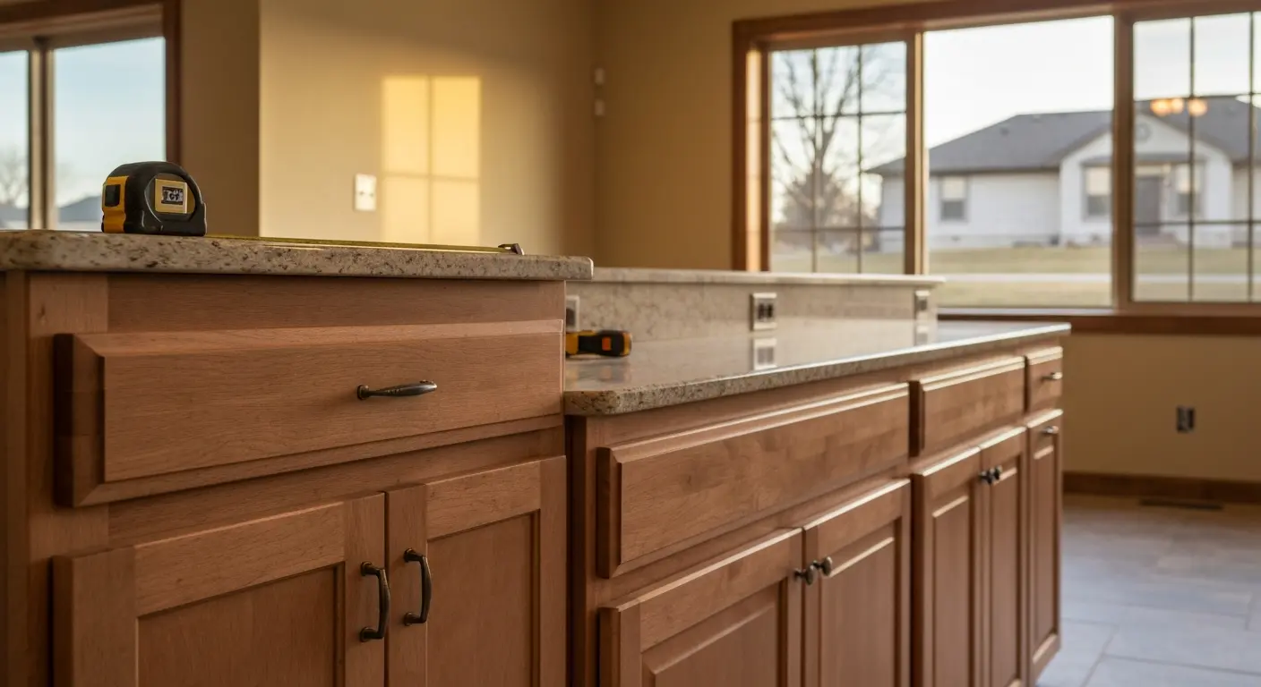 Custom kitchen cabinet and countertop installation