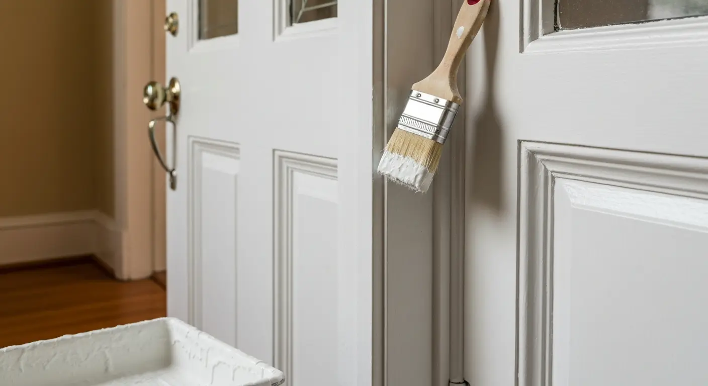 Trim and door painting detail
