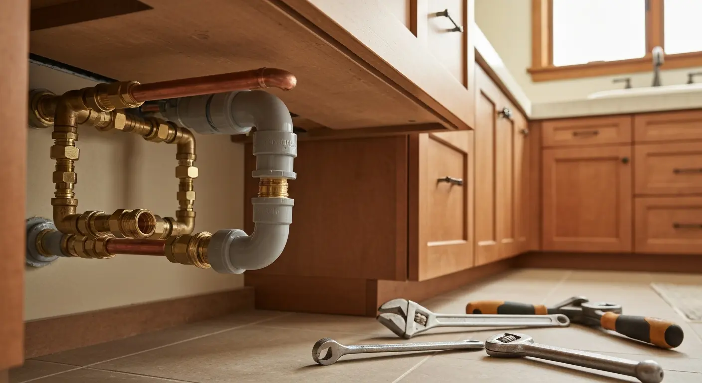 Bathroom plumbing connections