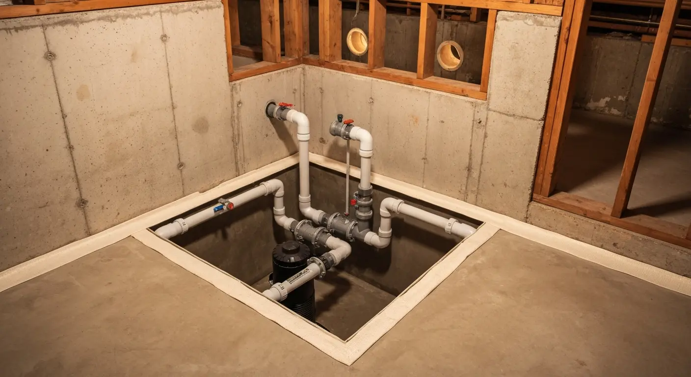 Basement waterproofing and sump pump installation