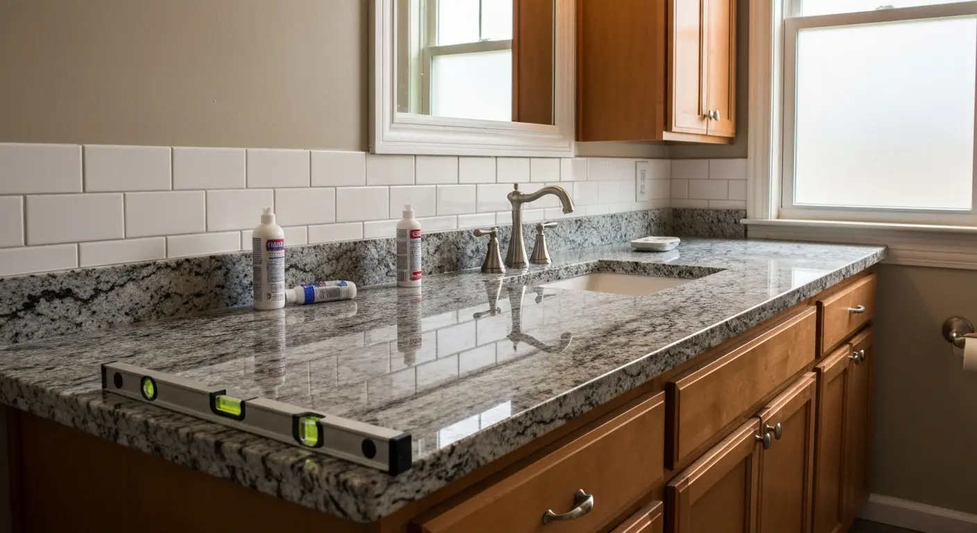 Granite bathroom countertop