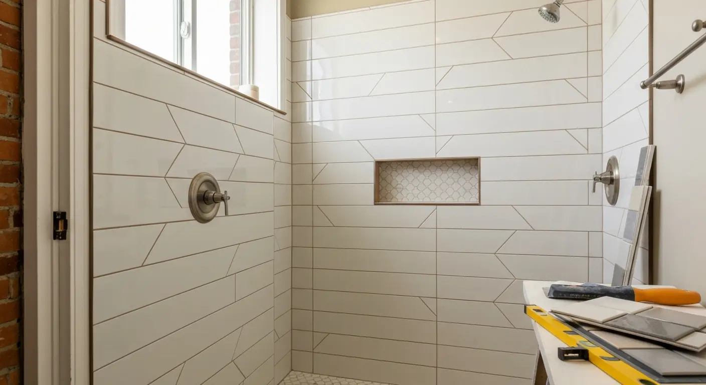 Tile work bathroom installation