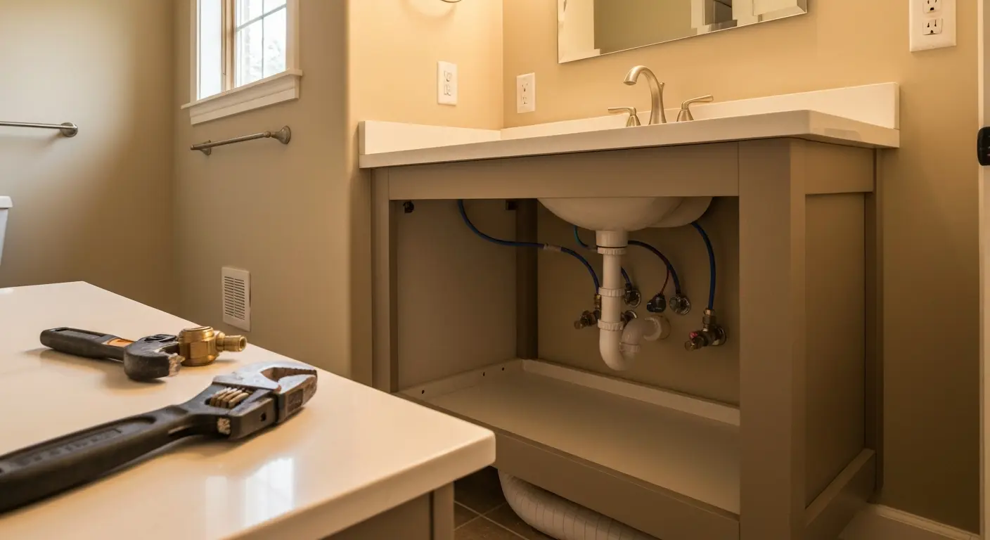 Bathroom vanity cabinet installation