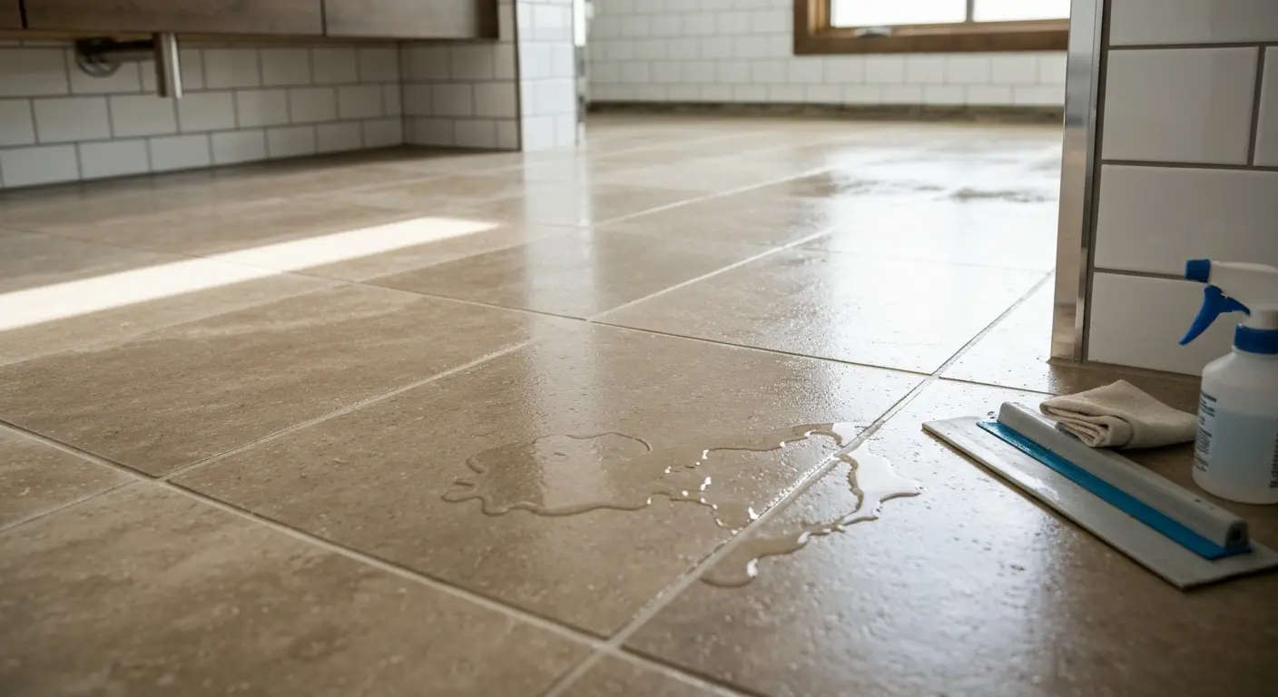Stone bathroom flooring
