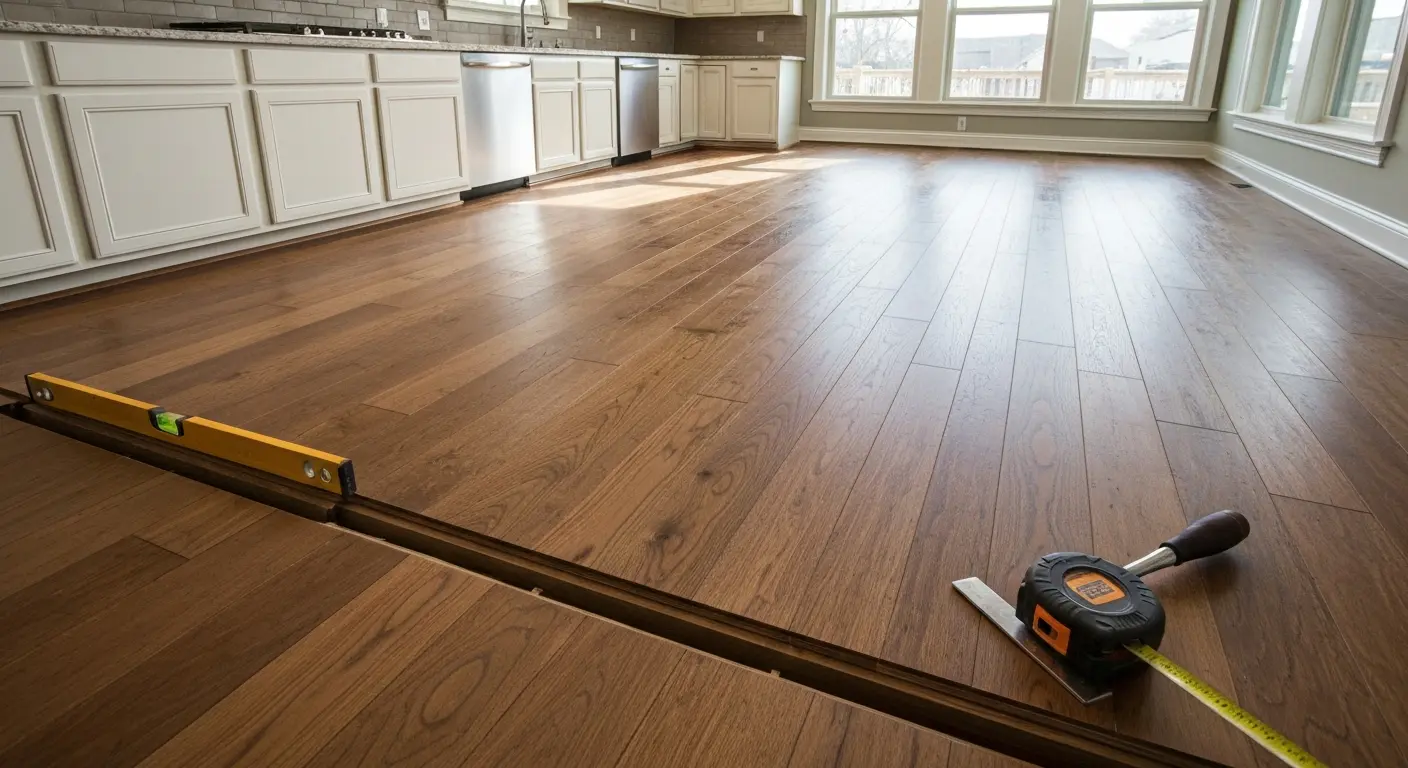 Hardwood flooring in kitchen