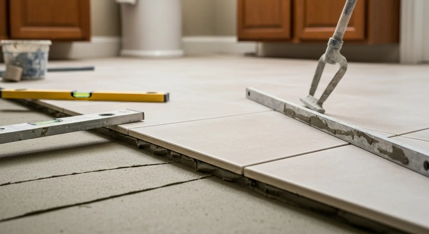 Bathroom flooring installation