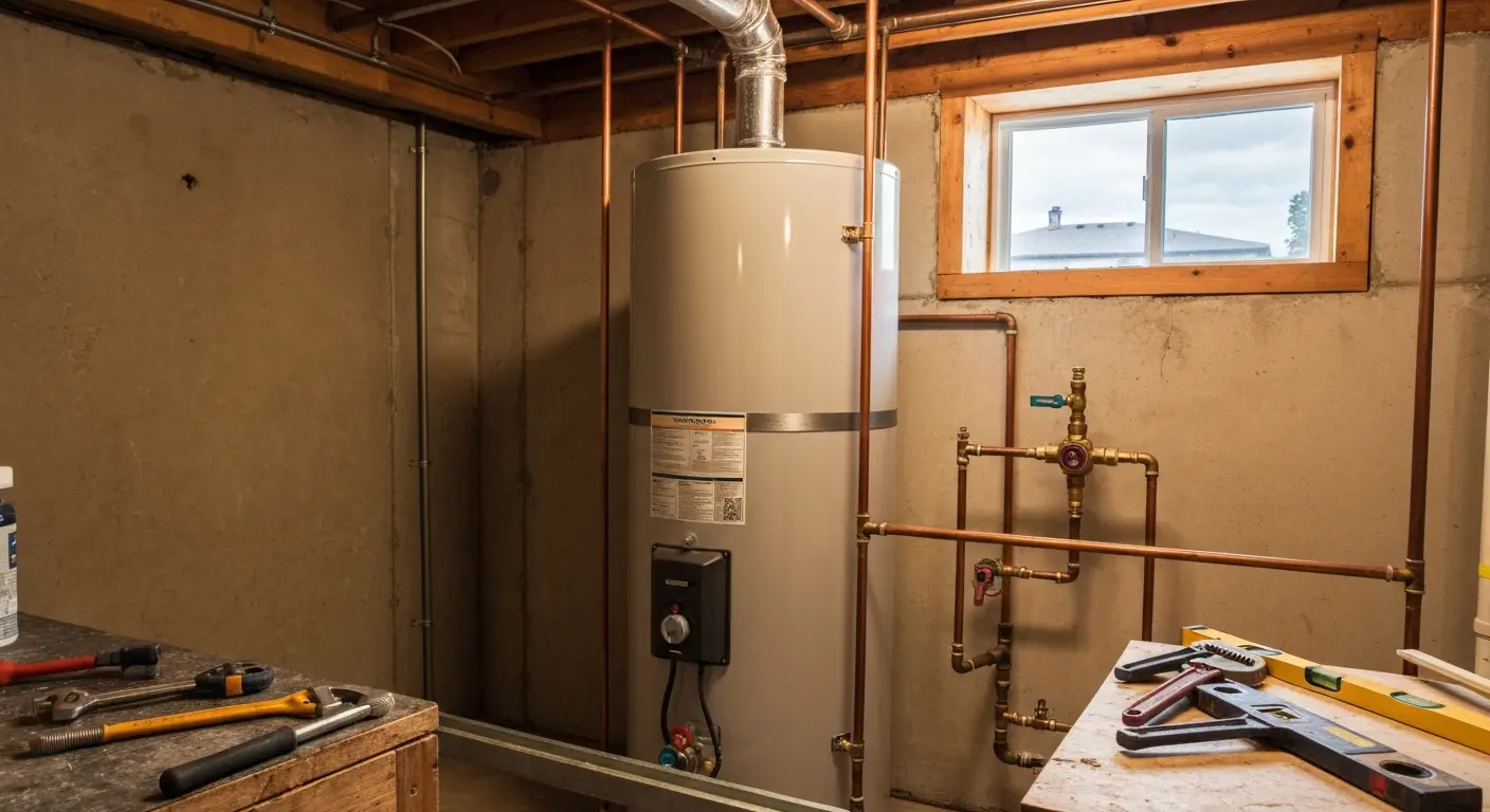 Tank water heater installation